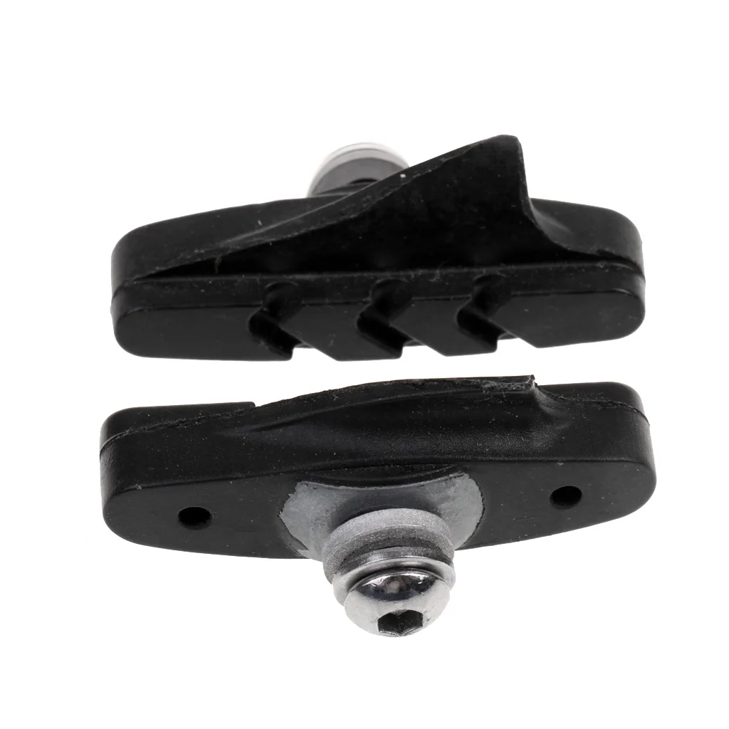 2Pcs Black Brake Pads Blocks Holder Shoes Road Racer Bike Bicycle Rubber Block 52mm Bicycle Fixed Gear for Road Bike