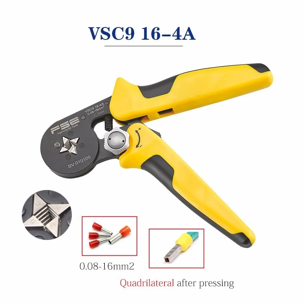 

Vsc9 16-4 0.08-16mm 11-5awg Exquisite Package Adjustable Precise Crimp Pliers Tube Bootlace Terminal Crimping Hand Tool Hsc8 6-4