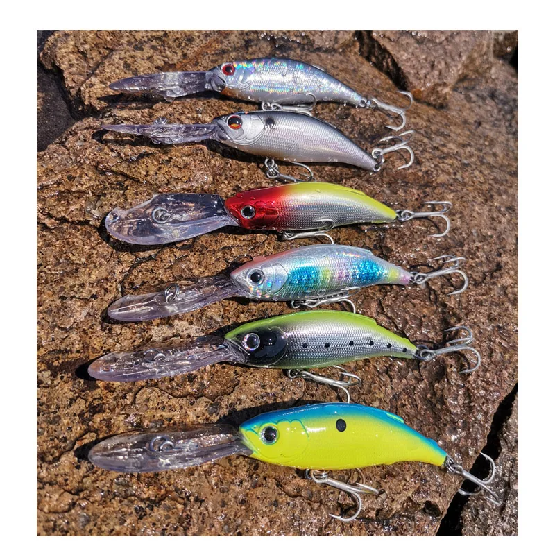 TacklePRO C08 Hot 7.5cm fishing lures 12.4g 9colors deep minnow Fishing Tackle Bait Bass dive 3m quality wobblers crank