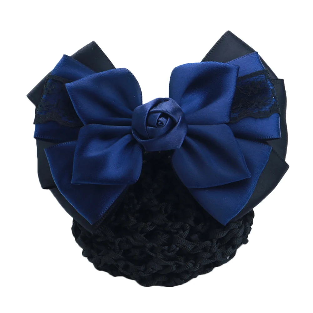 Hair Clips Mesh Hair Rope Satin Bow Barrette Hair Clip Cover Bowknot Bun Snood Hair Accessories acessorios para cabelo