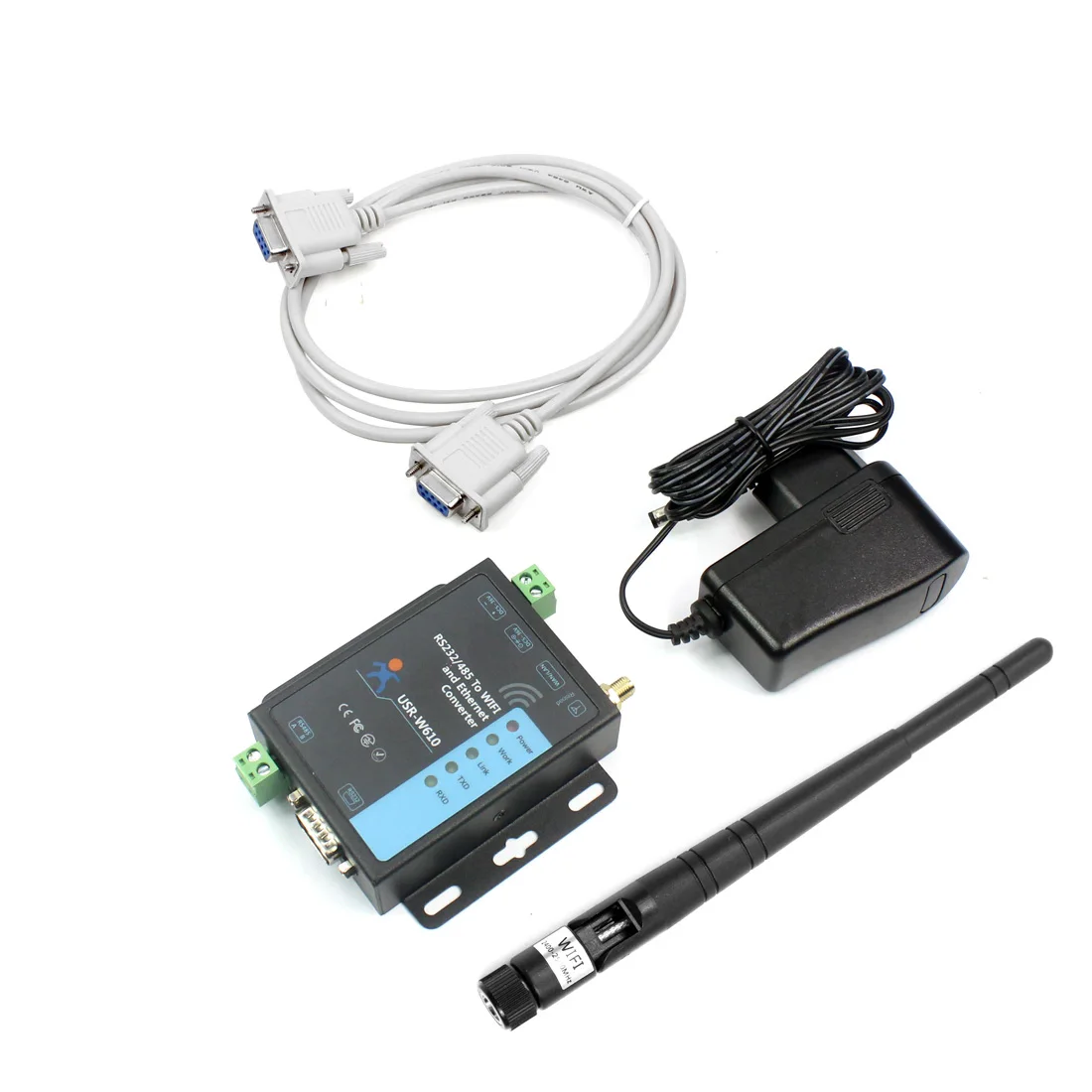 USR-W610 Industrial Serial to WiFi Converter with 1 LAN Port and Modbus RTU to TCP Support RS232 to WiFi and Ethernet converter