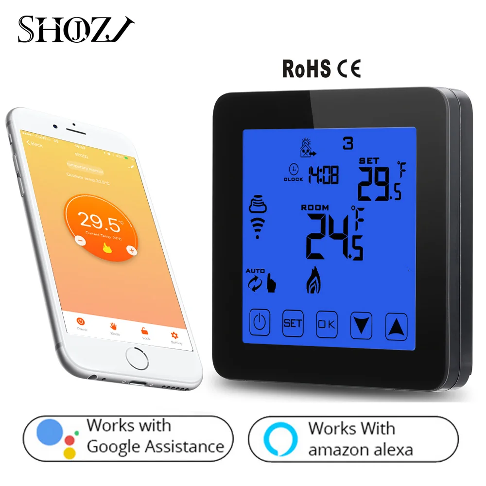 

smart house Alexa Voice Control WiFi Programmable Thermostat Environment Electric Floor Heating Temperature Control 16A 100-240V