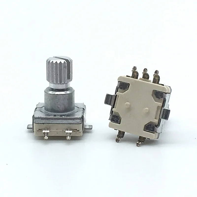 5pcs EC11 Rotary Encoder Switch With Push Button Switch 30 Position 5pins SMD Type Handle Length 12mm Plum Shaft 6mm Diameter