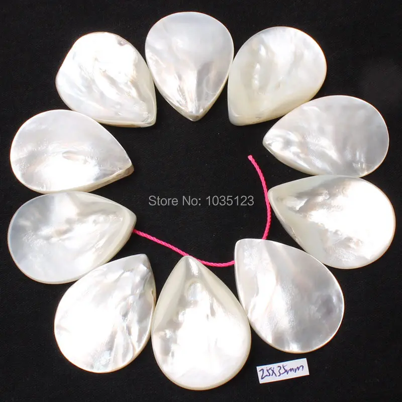 Natural White Shell Smooth Petal Shape Necklace Bracelet Jewelry DIY Loose Beads 10Pcs w949