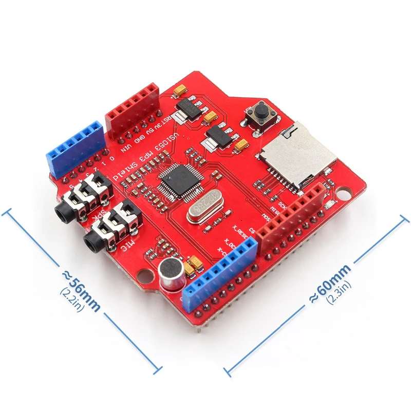 Carte de décodage pour Arduino R3, VS1053, VS1053B, lecteur MP3 Audio stéréo, carte SD/TF