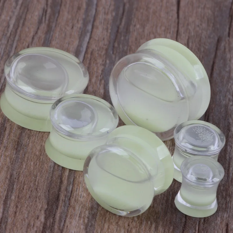 Luminous Liquid Ear Plug Tunnels Glow In Dark Acrylic Flesh Tunnel Expander Lobe Stretcher Gauge Piercing Oreja Body Jewelry 1pc