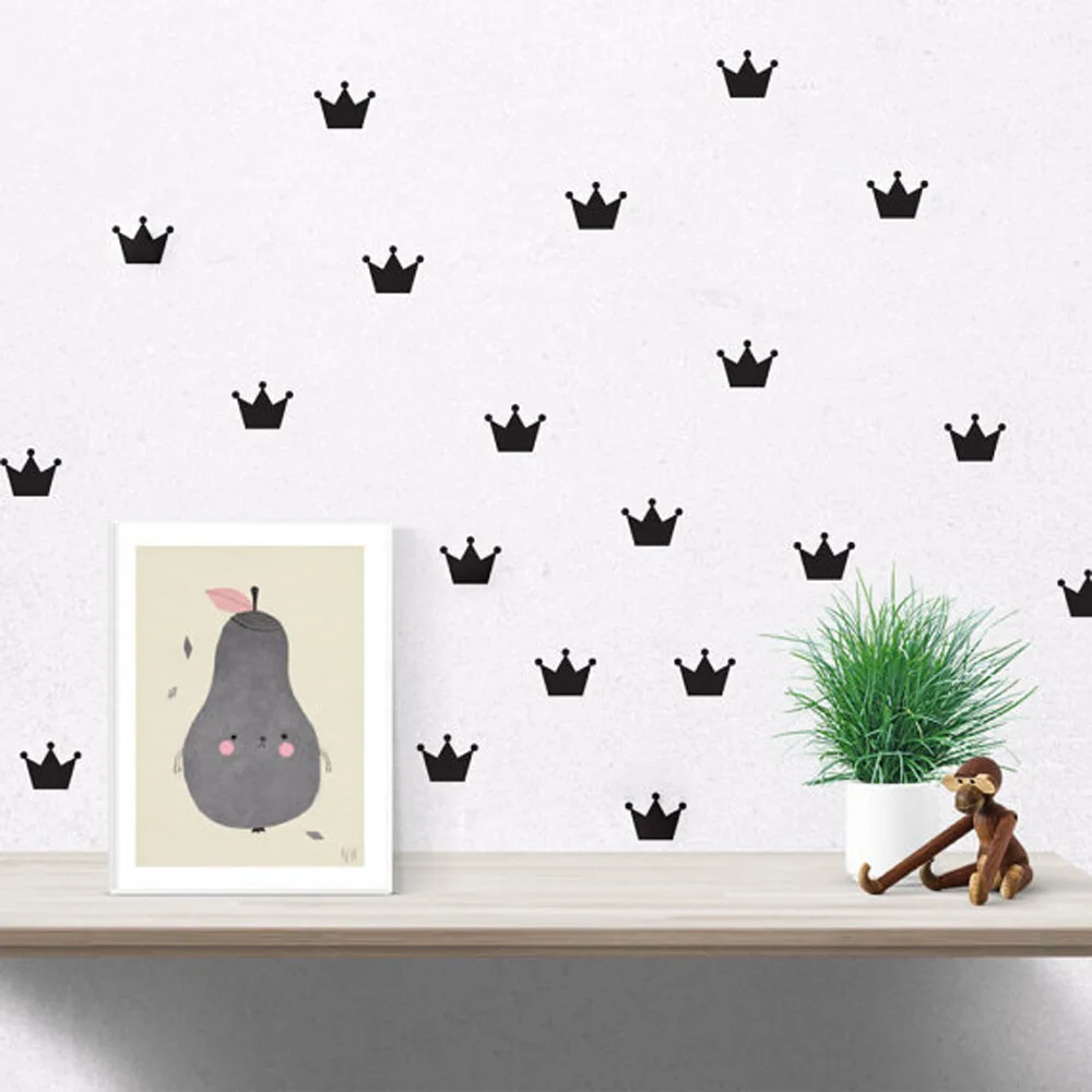 نمط جديد تاج الجدار ملصق لغرفة النوم غرفة الأطفال الأميرة تاج الإبداعية لطيف جميل للإزالة مزيج ملصقات #5