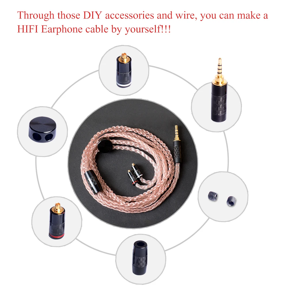 Okscc 2pin MMCX A2DC Интерфейс 3,5 мм разъем 2,5 мм/4,4 мм сбалансированный Hi-Fi кабель для наушников набор аксессуаров сплиттер из углеродного волокна слайдер