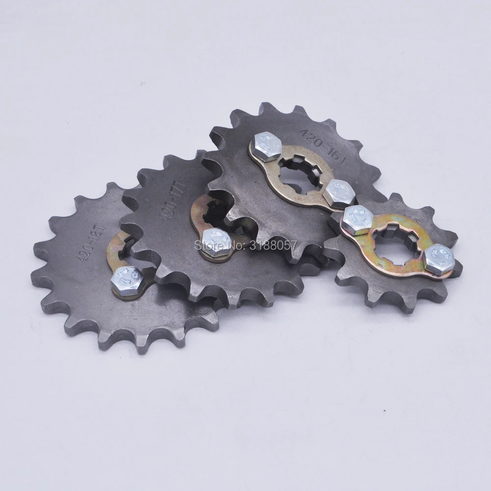 420 10T 11T 12T 13T 14T 15T 16T 17T 18T 19T 20mm Drive Front Counter Sprocket ATV PitBike Lifan YX Loncin 125 140CC