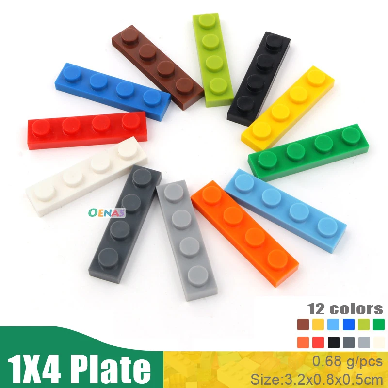 

500g 720pcs/bag Educational Kids Toy Plastic Building Blocks Accessories 1x4 Plate DIY Kit Compatible With L*goes Blocks In Bulk