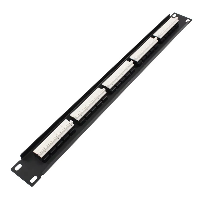 19" Cabinet Rack 25 Port Telephone Patch Panel Modular 110 Voice Distribution Frame RJ11 4C Cable Adapter Modular Keystone Jack