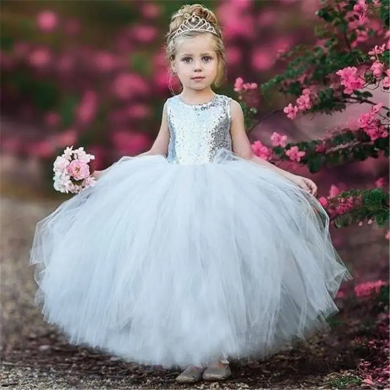 Emmababy Girl Bridesmaid Dresses Fashion Casual Comfort Baby Flower Kids Party Sequin Wedding Princess Dresses for Cute Girl