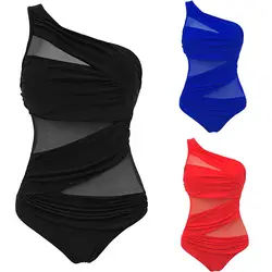 Duży rozmiar 4xl Sexy kobiety jednoczęściowy strój kąpielowy Mesh bikini Monokini strój kąpielowy push up strój kąpielowy stroje kąpielowe bikini