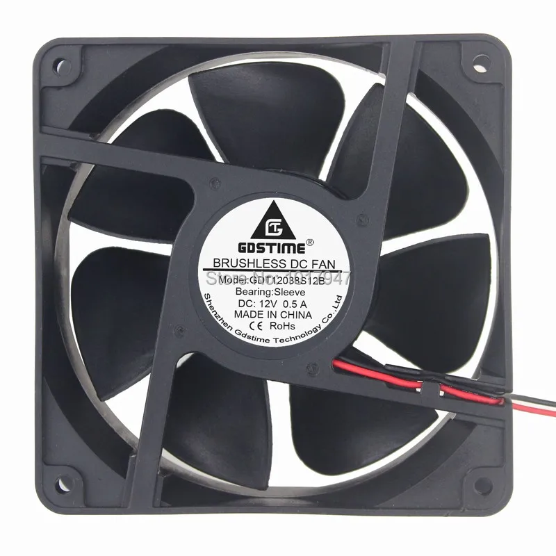 

5Pieces lot Gdstime DC Ventilation Cooler Fans 12V 2Pin 12038 120mm 120x120x38mm 12cm New Computer Case Cooling Fan