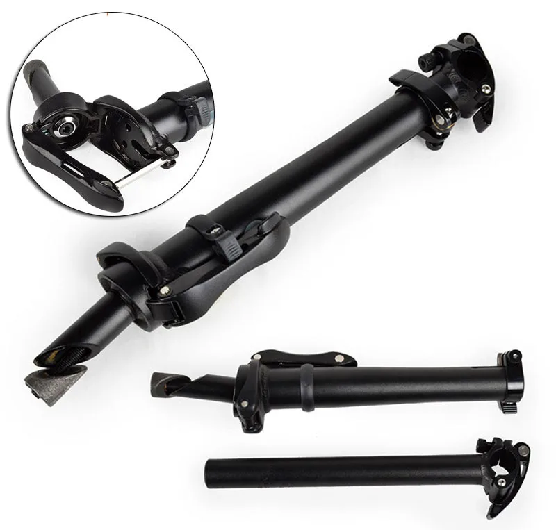 Folding Bike Adjustable Stem, Alloy Aluminum, Quick-Release, 25.4mm with Thread, High Quality