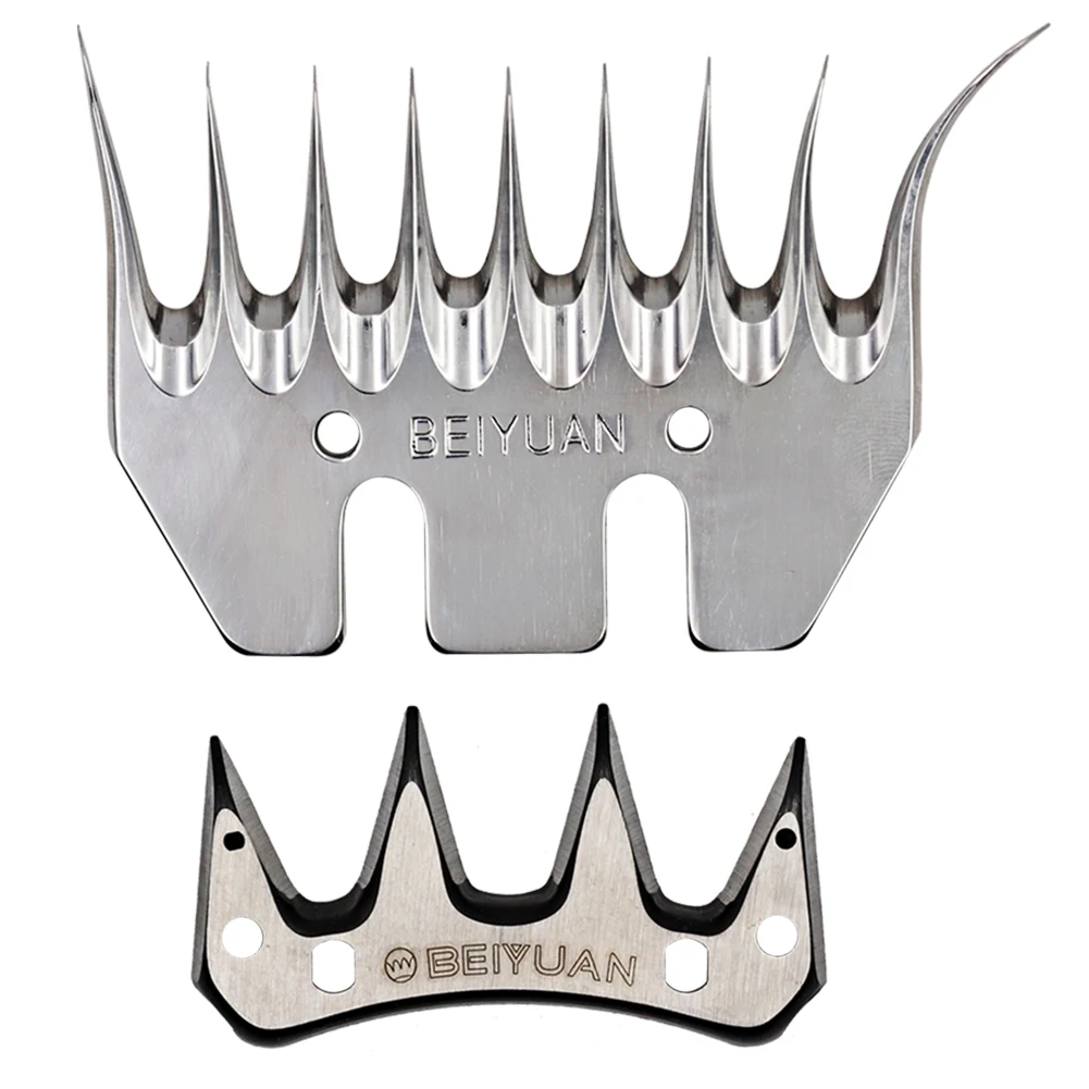 BEIYUAN 9 Tooth Sheep Shearing Clippers Blade Staright and Elbowl Goat Shears Convex Comb Cutter Shearing Clipper Tooth Blade