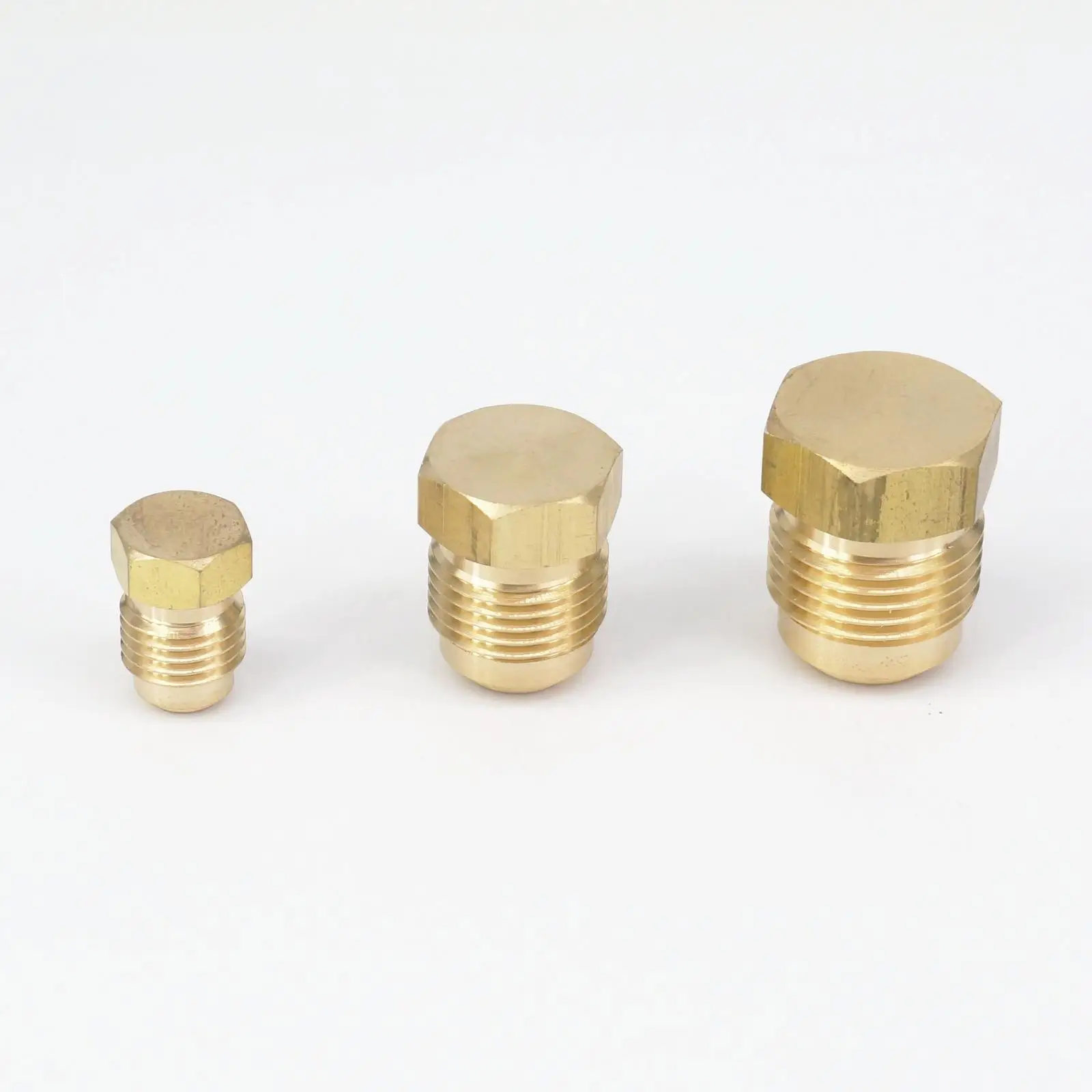 

Fit Tube O.D 3/16" 1/4" 5/16" 3/8" 1/2" Brass SAE 45 Degree Hex End Plug Pipe Connectors Fitting Adapters 1000PSI