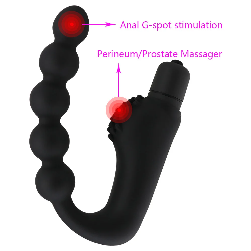 Silicone 10 Speeds Anal Plug Prostate Massager Vibrator Butt Plugs 5 Beads Sex Toys for Woman Men Adult Product Sex Shop Sexo