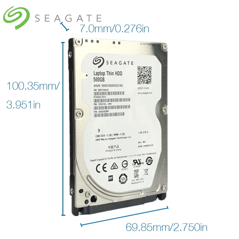 Seagate 500GB Laptop Hard Drive Disk 500 GB 2.5