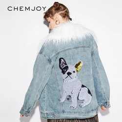 Dog Sequin Patch Sew on Sticker for Clothes Big Size Applique DIY Accessory Jacket Jeans Stickers Animal Patches for Backpacks