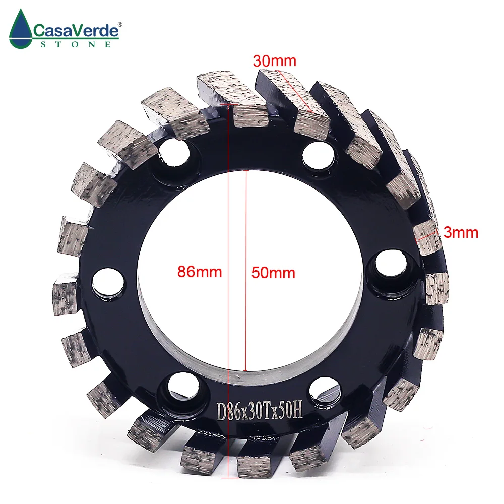 Imagem -02 - Roda de Moagem Cnc de 86 mm tipo Segmentado para Máquina de Corte Roda de Calibração Pedra de Granito Mármore Roda de Perfil de Diamante