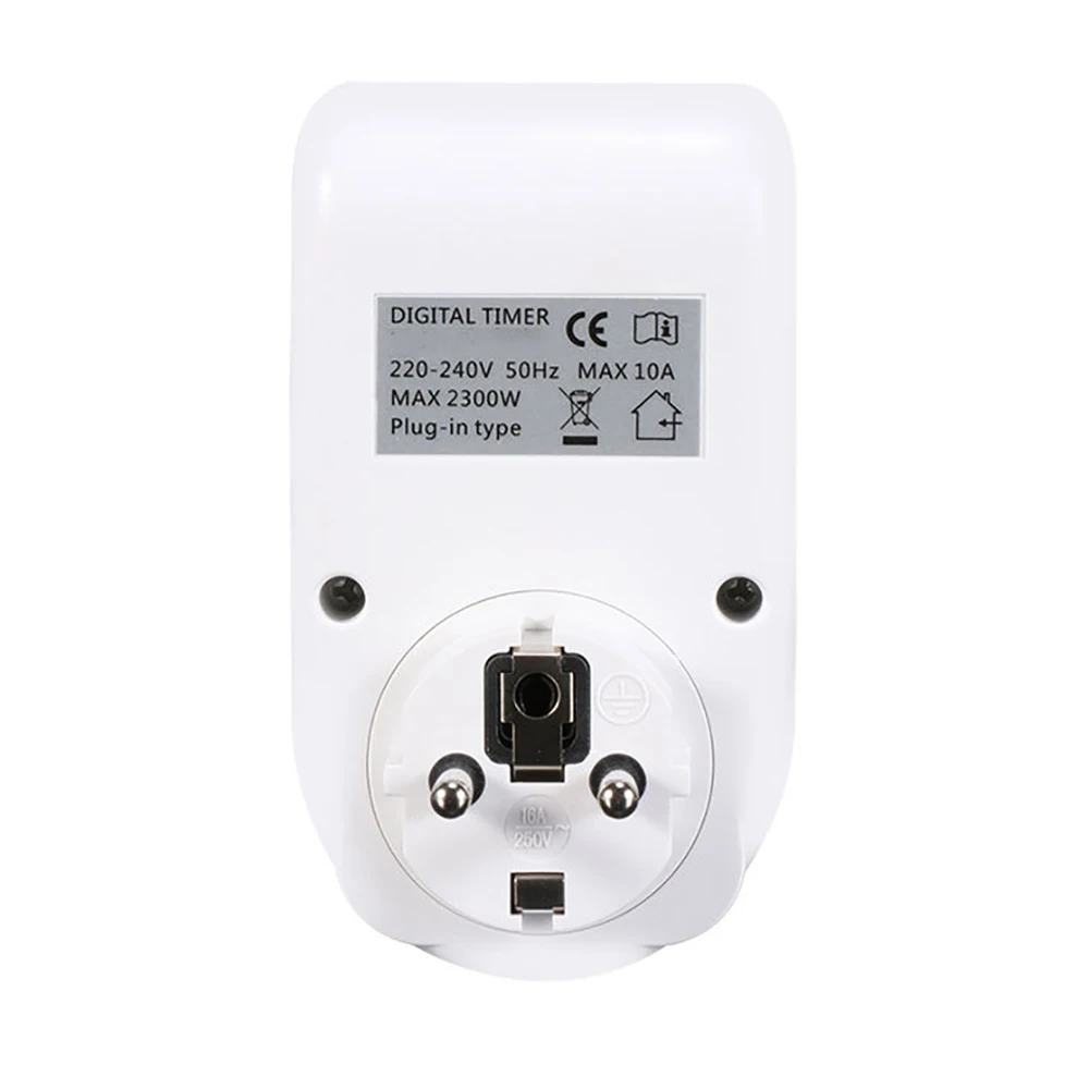 220v AC 50Hz Timer Switch Digital Plug-in Power Socket Energy Saving Programmable Setting of Clock/ On/ Off Time for Home