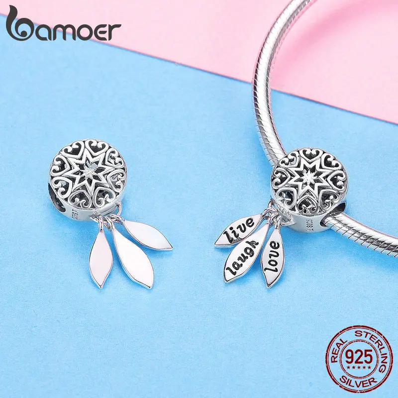 BAMOER Hot Sale Genuine 925 Sterling Silver Life Dream Catcher Pendant Charms fit Bracelets & Necklaces Vintage Jewelry SCC1128