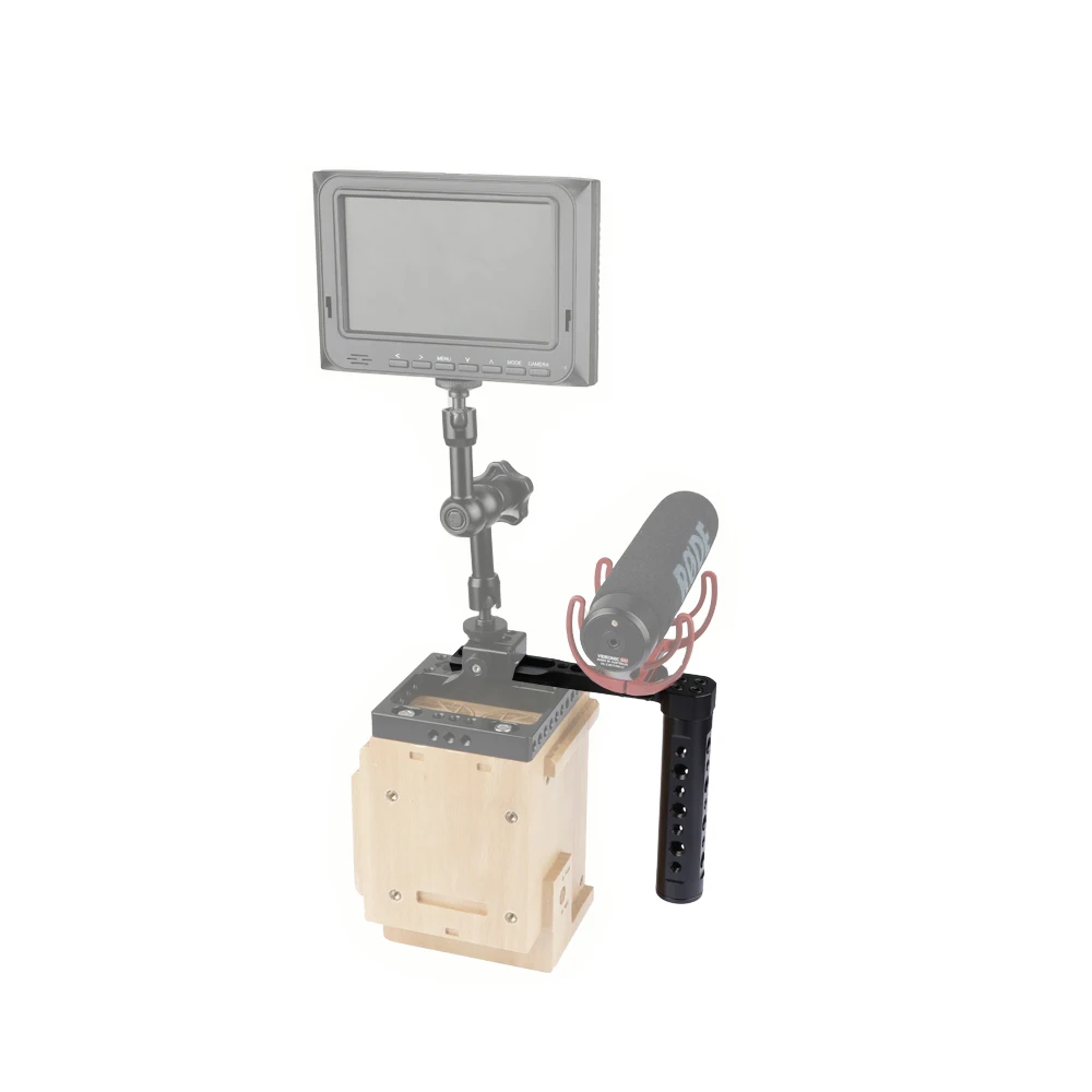 CAMVATE L-نوع مقبض الكاميرا قبضة مع الناتو السكك الحديدية السلامة و المدمج في الحذاء البارد جبل لمراقبة ، مصباح ليد ، ميكروفون ، مصباح يدوي