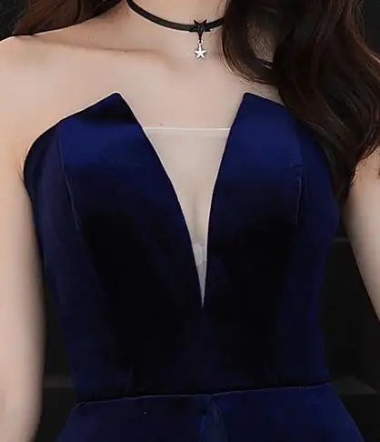 Banvasac 벨벳 strapless 라인 오프 어깨 긴 저녁 드레스 파티 그라디언트 색상 backless 댄스 파티 가운