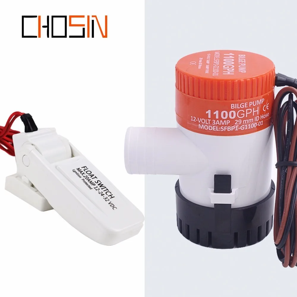 

(FREE SHIPPING) 1100GPH 750GPH 500GPH 350GPH Electric Mini Boat Bilge Water Pump With Float Switch Kayak Rule 12V24v