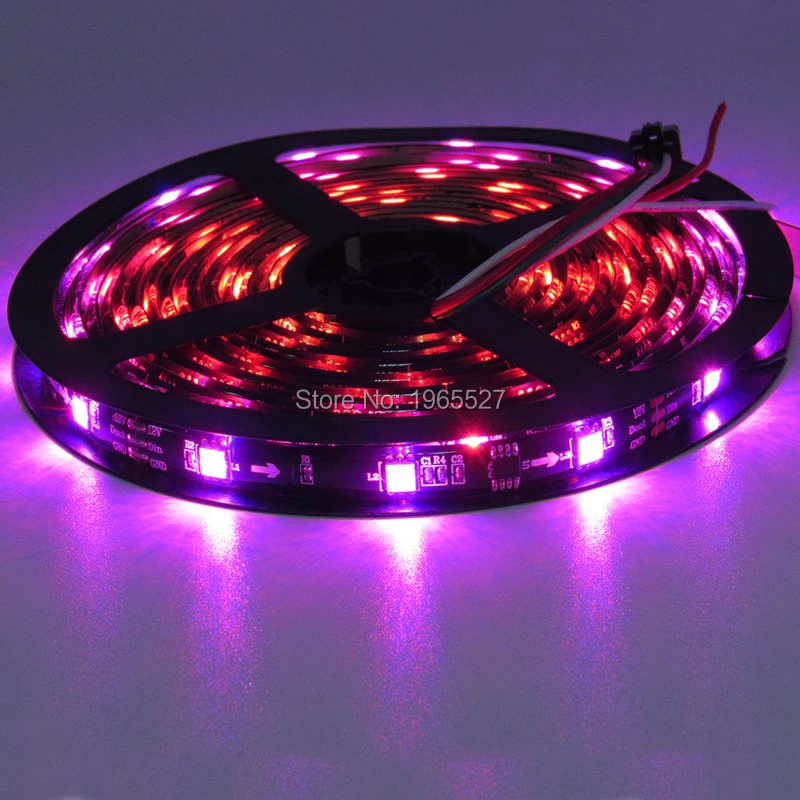 

5M 30LEDs/m Addressable RGB LED Strip WS2811 pixel light,10Pixels/m with 10pcs WS2811 IC,DC12V input,Black PCB,Waterproof IP65