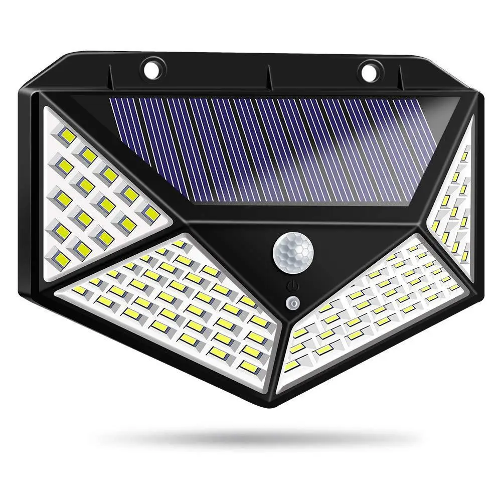 

100 LED Solar Wall Lights Outdoor Waterproof Motion Sensor Infrared Wall Lamp Solar Garden Wall Light with 18650 Lithium Battery