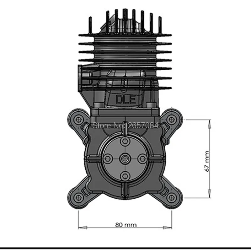 DLE55 55CC GAS Engine For RC Airplane Fixed Wing Model Single Stroke two exhaust wind cold hands start after Stroke