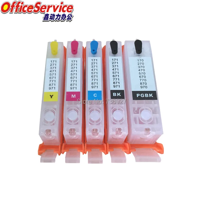 PGI-770 CLI-771 Refillable Ink Cartridge For Canon PIXMA TS5070 TS6070 TS8070 MG5770 MG6870 MG7770 Printer