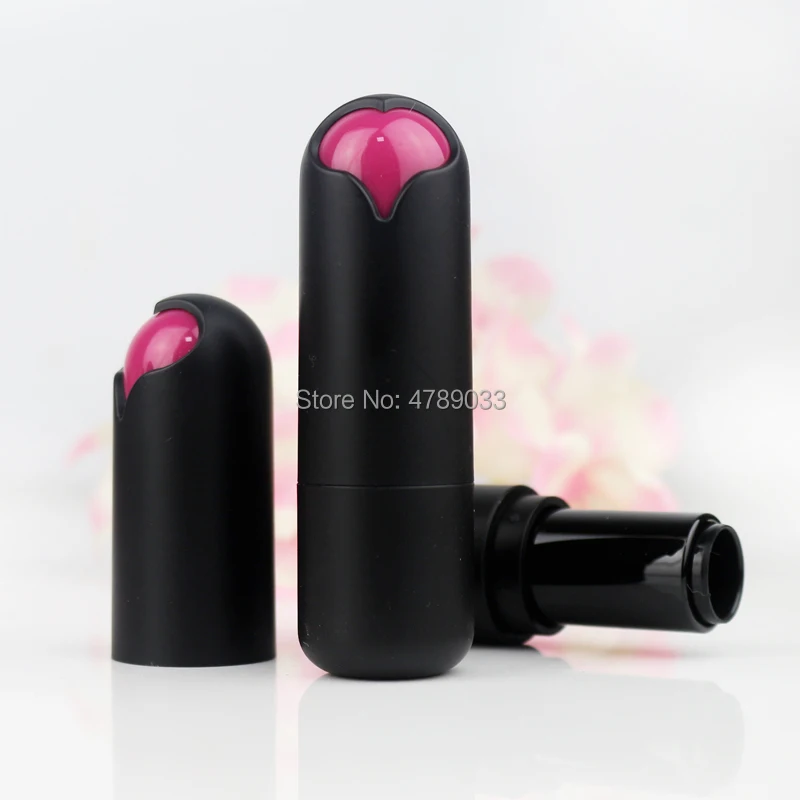 

10/30pcs 12.1mm Black Lipstick Tube Classic Heart Shape Handmade Cosmetic Lip Rouge Packing Container Empty Lip Balm Container