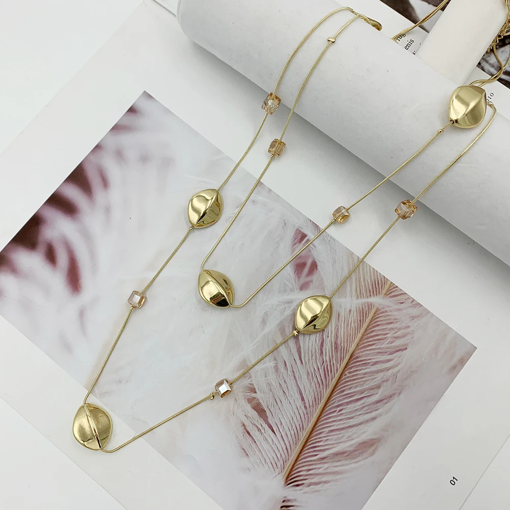European and American Fashion Accessories Double-Deck Dainty Chain Necklace Simple Layering Necklaces For Gift 3 Colors