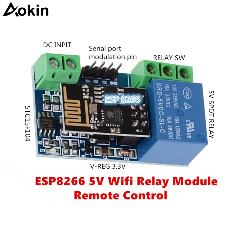 ESP8266 5V Wifi Relay Module Remote Control Switch Phone APP For Smart Home IOT Transmission Distance 400m