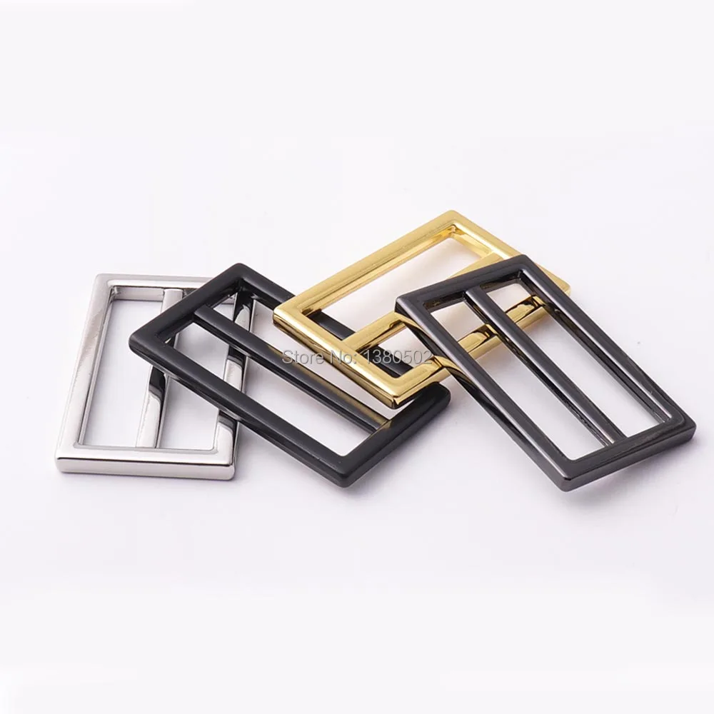 6PCS/lot Silver gold black color Alloy Slider Tri Glide Adjust Belt Strap Garment Buckles for 38mm webbing