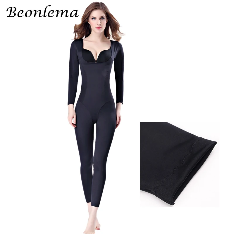 Beonlema Women Body Modeling Shaper Full Long Leg Shapewear Seamless Belly Compression Slimming Underwear Plus Size Bodysuit