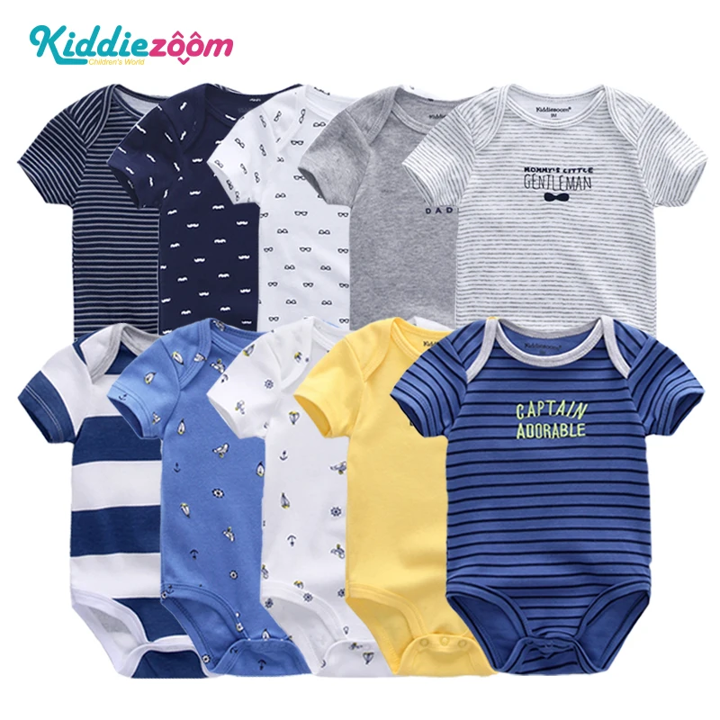 2022 5PCS/Lot Baby Boys Clothes Bodysuits Unicorn 100%Cotton Girls Clothing Newborn Baby Girls Clothes Roupas de bebe 0-12M