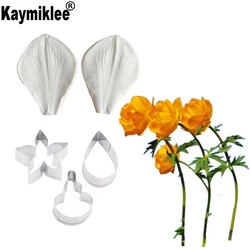 Nasturtium Petal Veiners Silicone Molds Fondant Sugarcraft Gumpaste Clay Water Paper Cake Decorating Tools CS338