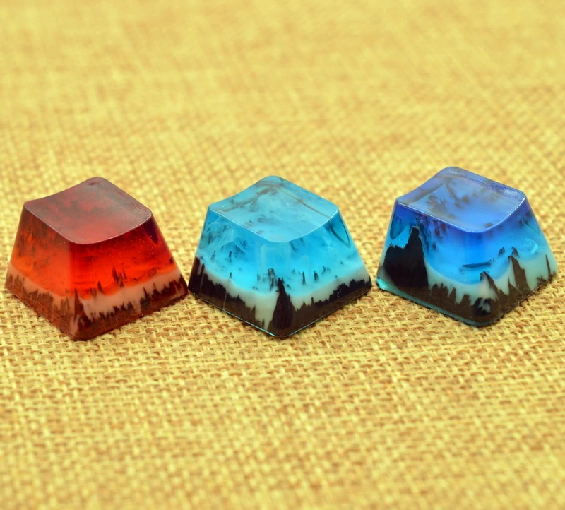 Sealed With A Kiss Resin Wooden Key Cap Personality Customized Creative Mechanical Keyboard Translucent Keycap OEM R4 Height
