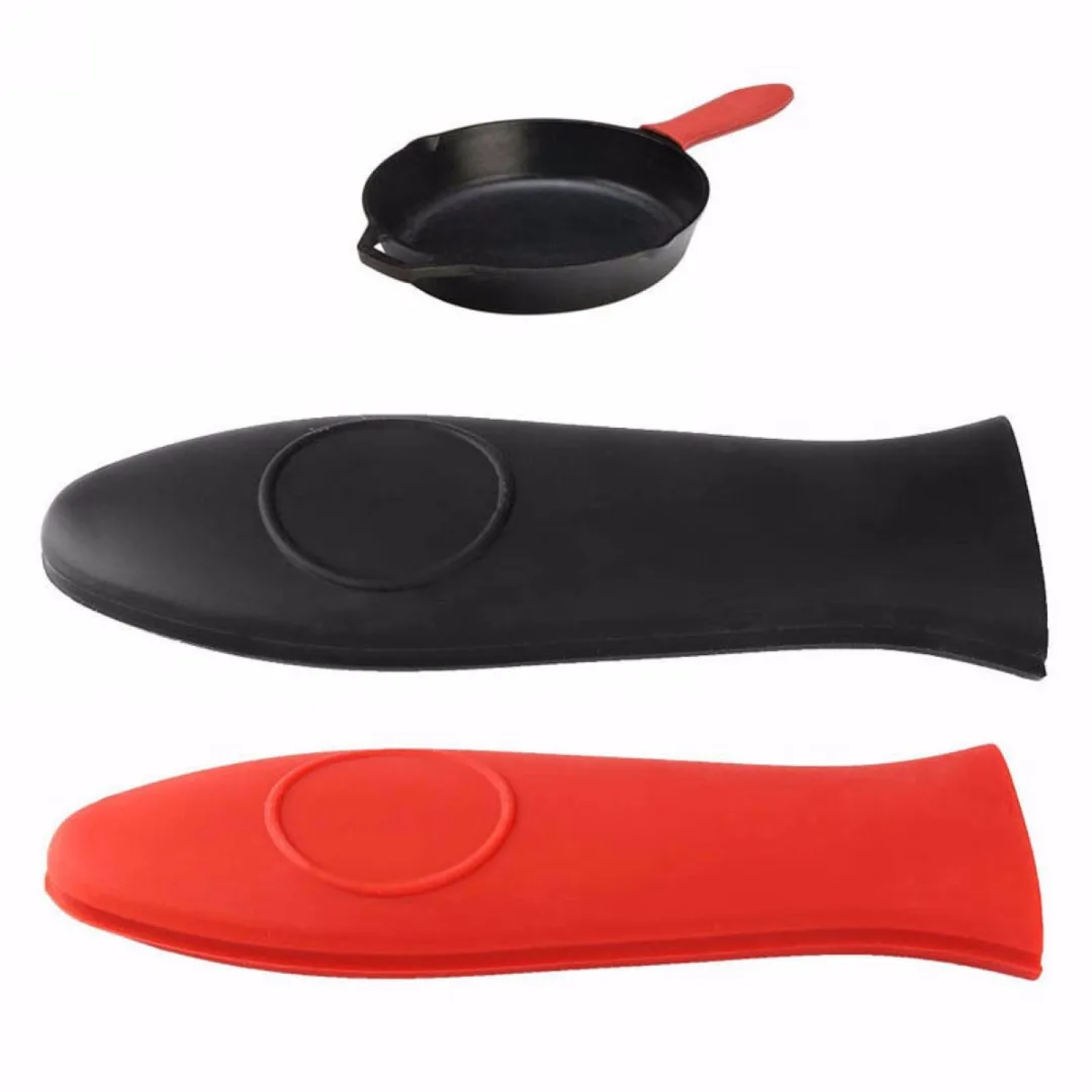 Non-Slip Silicone Handle Holder Cookware Parts Potholder Cast Iron Skillet Grip Sleeve Cover Pots Pans Handle Parts