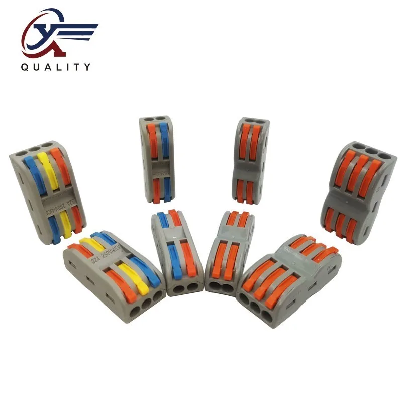 

New Color Pin-222 50PCS Safety Electrical Wiring Terminals Household Wire Butt Splitter Connector Clip Fast Insulation