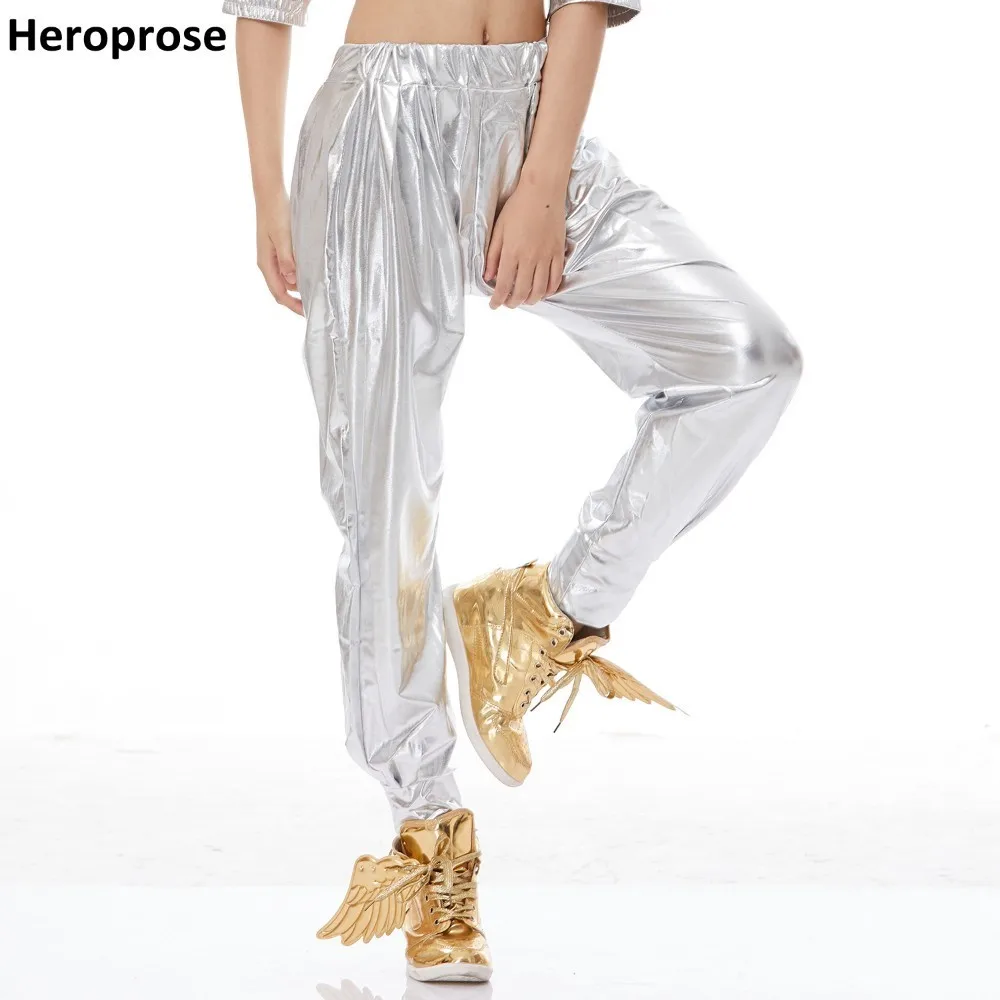 Baggy Hip Hop Pants for Kids and Adults, Dance Stage Performance Wear, Sweatpants, Bright Paillette, Baggy Jazz DS Trousers,