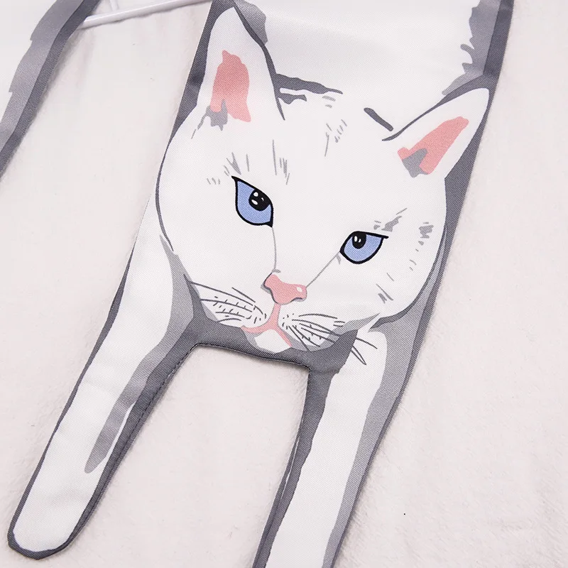 Bufanda de seda con forma de animales en 3D para mujer, bolso con forma de gato y Tigre, diadema para niño, decoración para el cabello, muñeca,