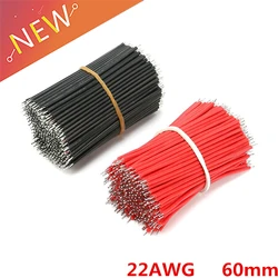 100 pz/set 22AWG Fili Tagliere Cavo di Ponticello Kit 6 cm Fly Jumper Cable Wire Tin Conduttore Fili 2 Colori PCB saldatura Cabl