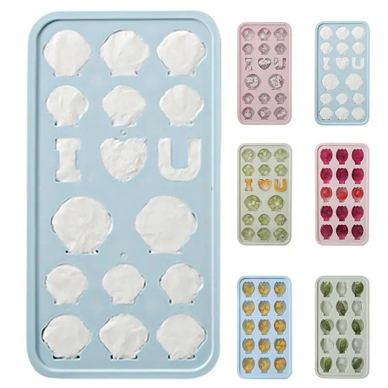 17 Grids Silicone Square Shape Form Ice Cube Mold Tray Fruit Popsicle Ice Cream Maker for Wine Kitchen Bar Drinking Accessories