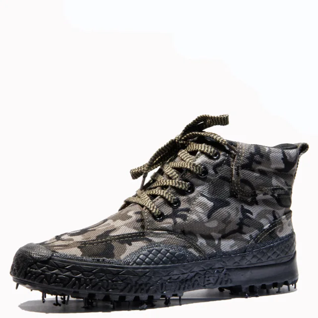 Men Women Training Camo Canvas Shoes Outdoor Sports Hiking Camping Climbing Non-slip Wearproof Breathable Boots