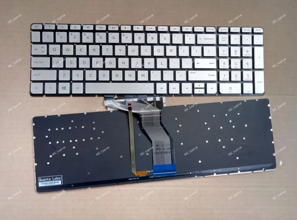 New US QWERTY Keyboard For HP envy 17-AE000 17-ae100 17t-ae100 17-ae100ne Laptop , BACKLIT, Silver without Frame